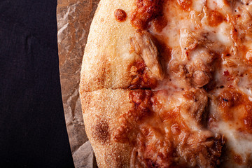 Tuna Pizza on black background