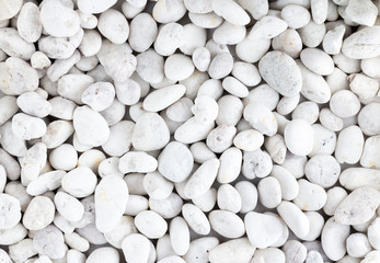White pebbles stone texture and background