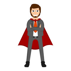 Isolated super dad with a hero costume - Vector
