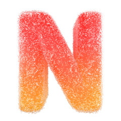 N - Letter of the alphabet made of candy