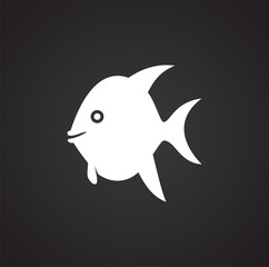 Fish icon on background for graphic and web design. Simple illustration. Internet concept symbol for website button or mobile app.