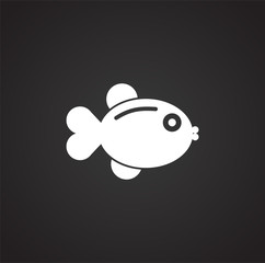 Fish icon on background for graphic and web design. Simple illustration. Internet concept symbol for website button or mobile app.
