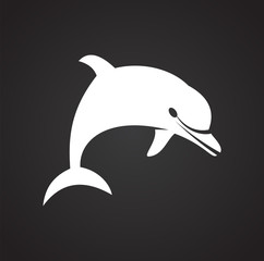 Dolphin icon on background for graphic and web design. Simple illustration. Internet concept symbol for website button or mobile app.
