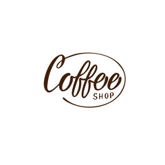 Hand drawn coffee shop logo. Simple and stylish badge. raster format.