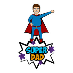 Isolated super dad with a hero costume - Vector