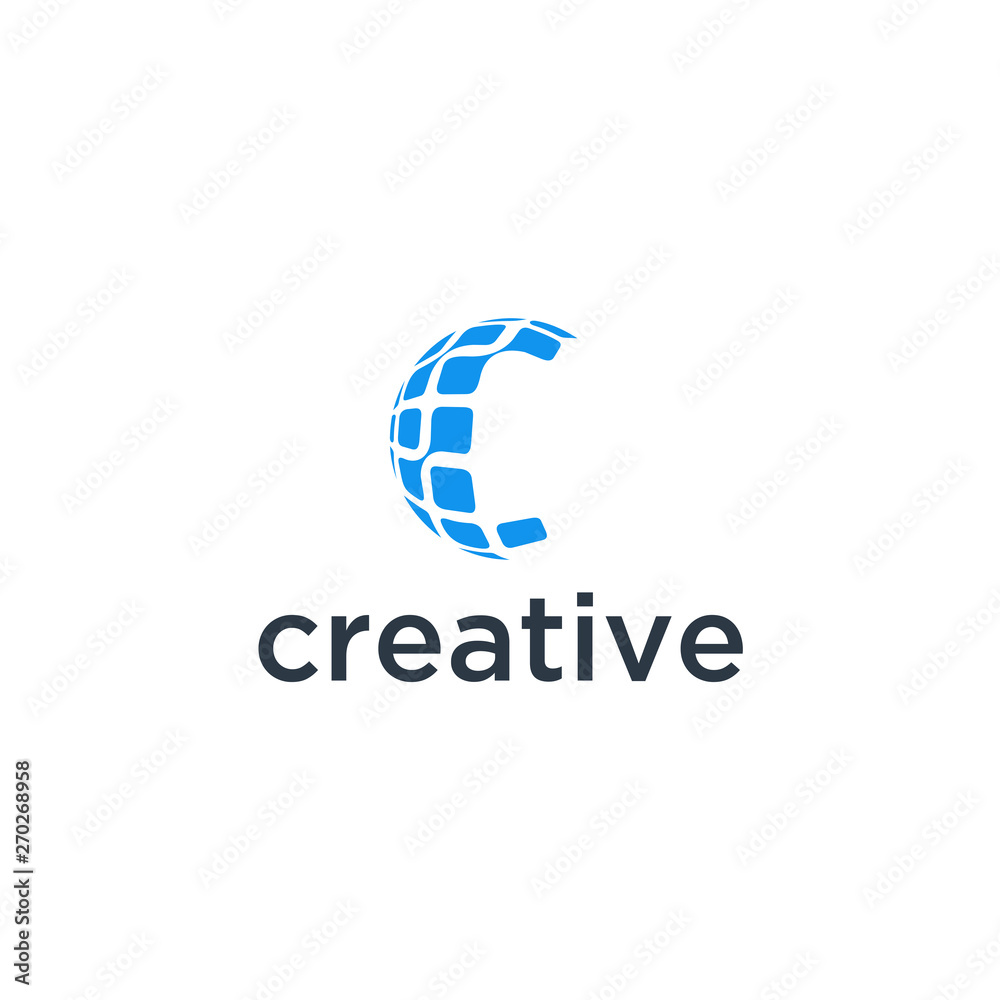 Poster logo initial design vector template
