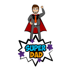Isolated super dad with a hero costume - Vector