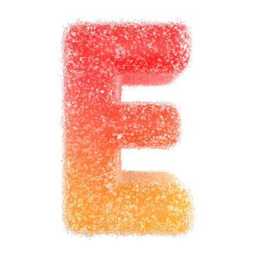 E - Letter of the alphabet made of candy