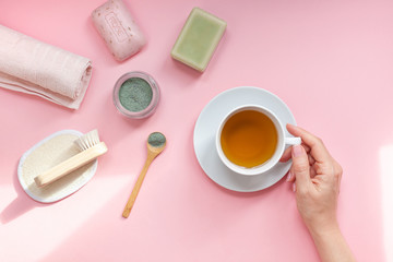 Spa, beauty cosmetics and body care treatment