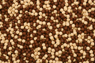 Chocolate corn flakes  as a background.
