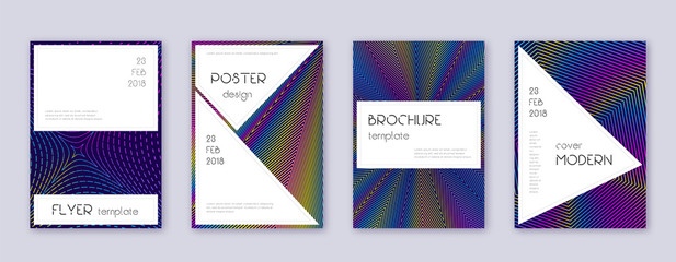 Fototapeta na wymiar Stylish brochure design template set. Rainbow abst