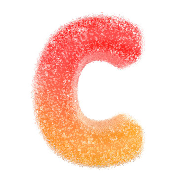C - Letter of the alphabet made of candy