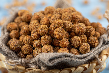 Turkish leblebi.Turkish Double roasted chickpea. Corum, Turkey