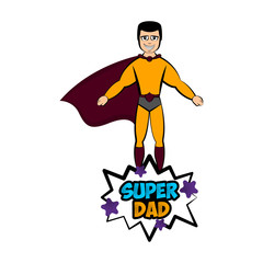 Isolated super dad with a hero costume - Vector