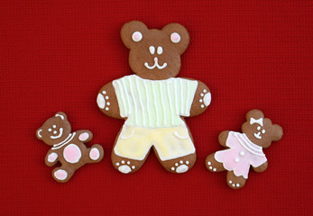  Happy family - gingerbread bears, Father's day concept 