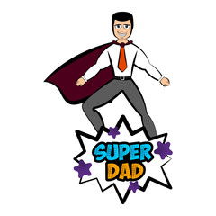 Isolated super dad with a hero costume - Vector