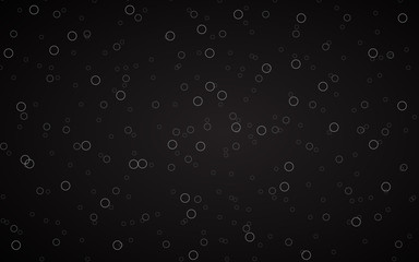 Black abstract background with grey rings, simple geometric pattern design, vector illustration