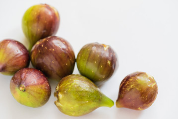 fresh fruits - organic figs on the white background