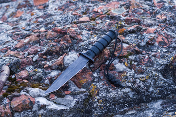 Obraz premium Knife with a tanto blade. Impact knife. Knife to attack.