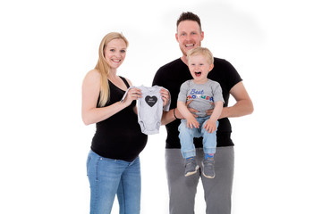 Glückliche Familie erwartet Baby, Mutter ist schwanger