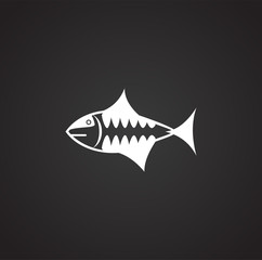 Fish icon on background for graphic and web design. Simple illustration. Internet concept symbol for website button or mobile app.