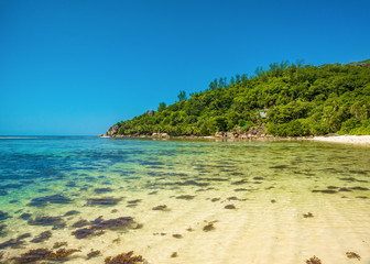 Beautiful tropical landscape of a sandy beach, Seychelles