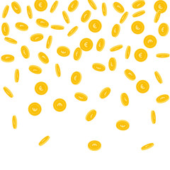 European Union Euro coins falling. Scattered spars