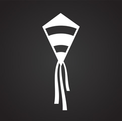 Kite icon on background for graphic and web design. Simple illustration. Internet concept symbol for website button or mobile app.