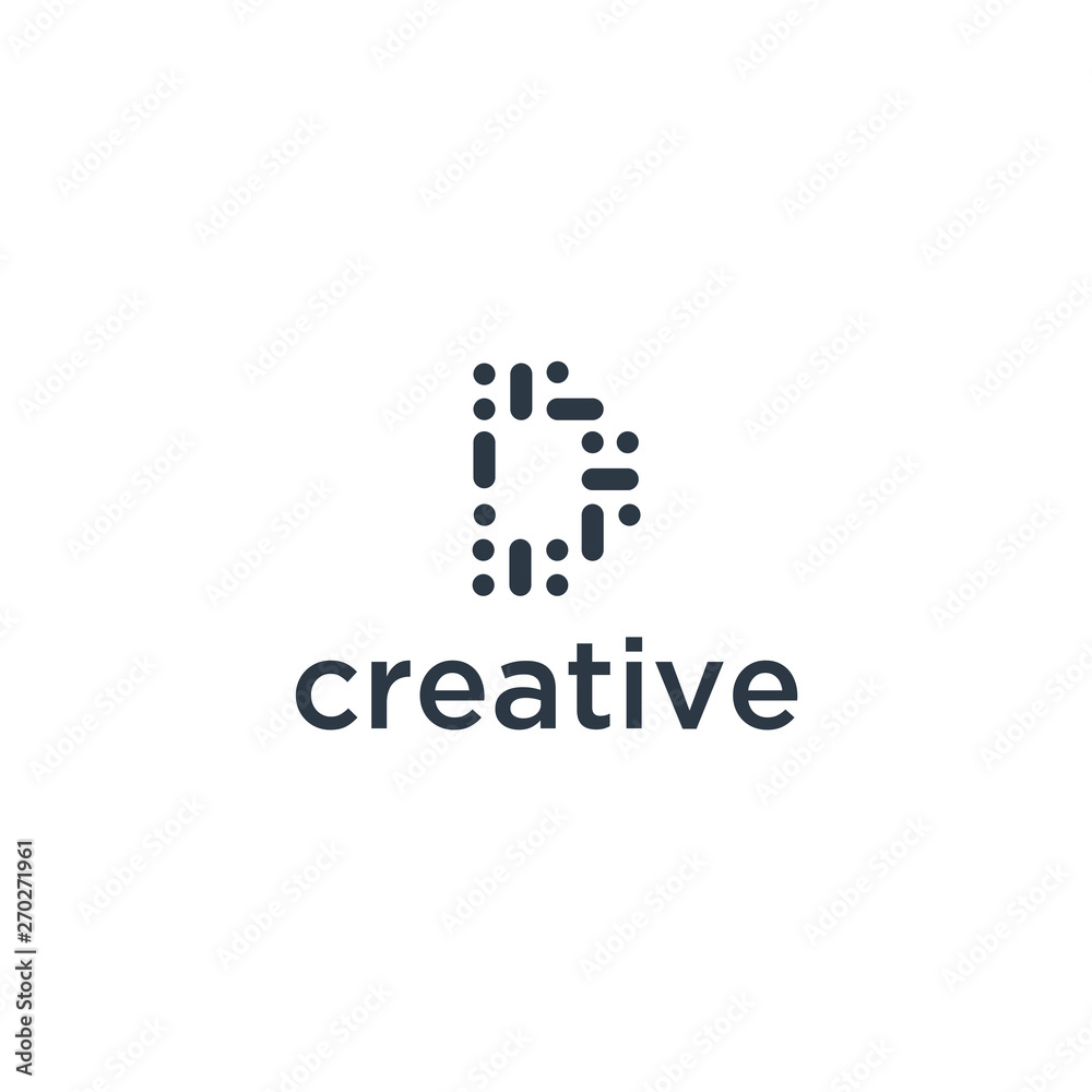 Poster logo initial design vector template