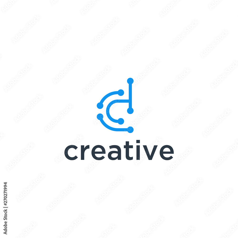 Aufkleber logo initial design vector template
