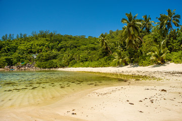 Beautiful tropical landscape of a sandy beach, Seychelles