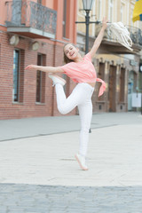 Summer vacation and tourism. Girl carefree child. Happy day. Kid long hair enjoy walk sunny day. Summer holidays relax. Charming stylish fashionable girl. Little child enjoy walk. Summer is here