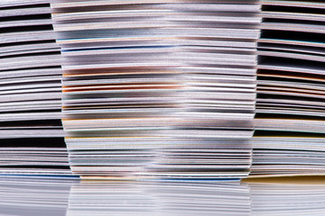 Stack of office work paper close-up