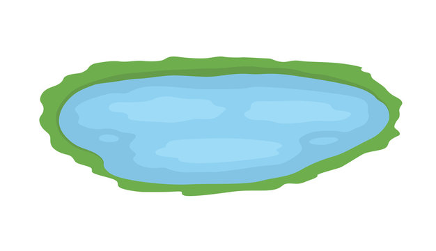 Cartoon vector pond illustration with water. Vector illustration