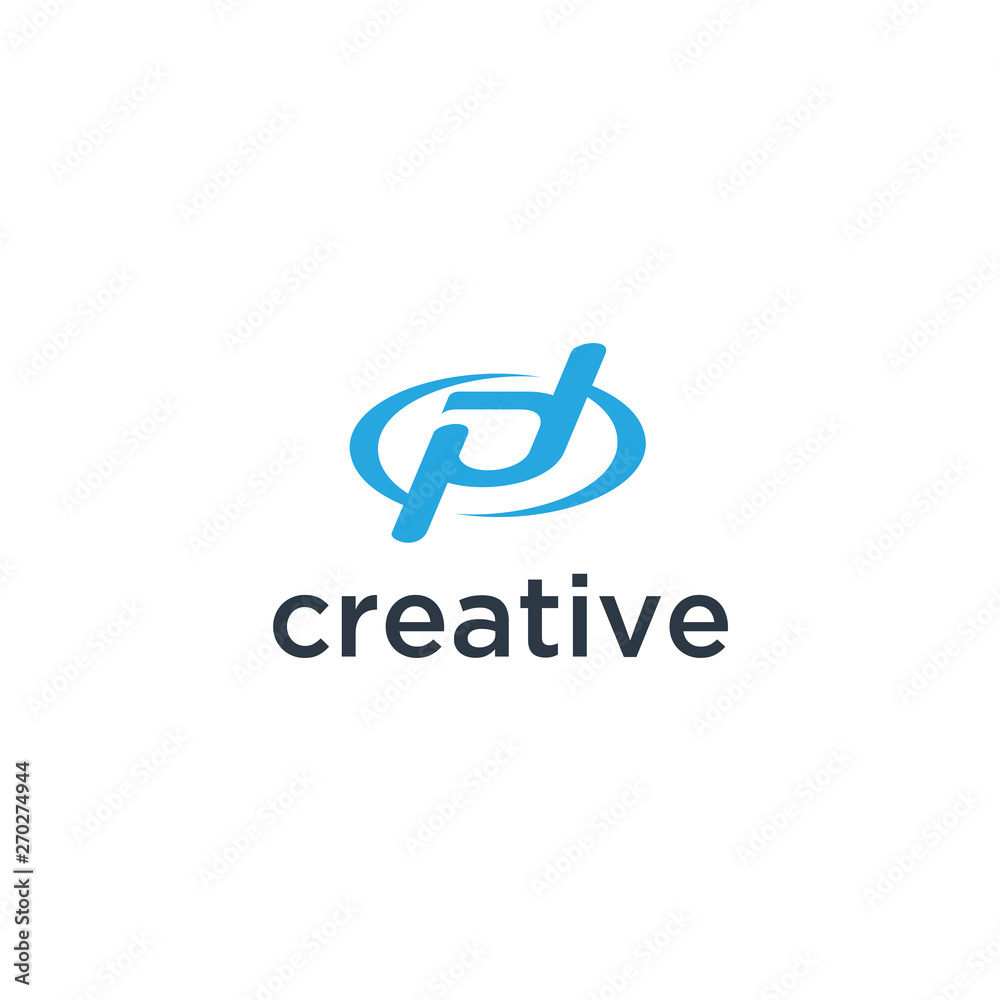 Poster logo initial design vector template