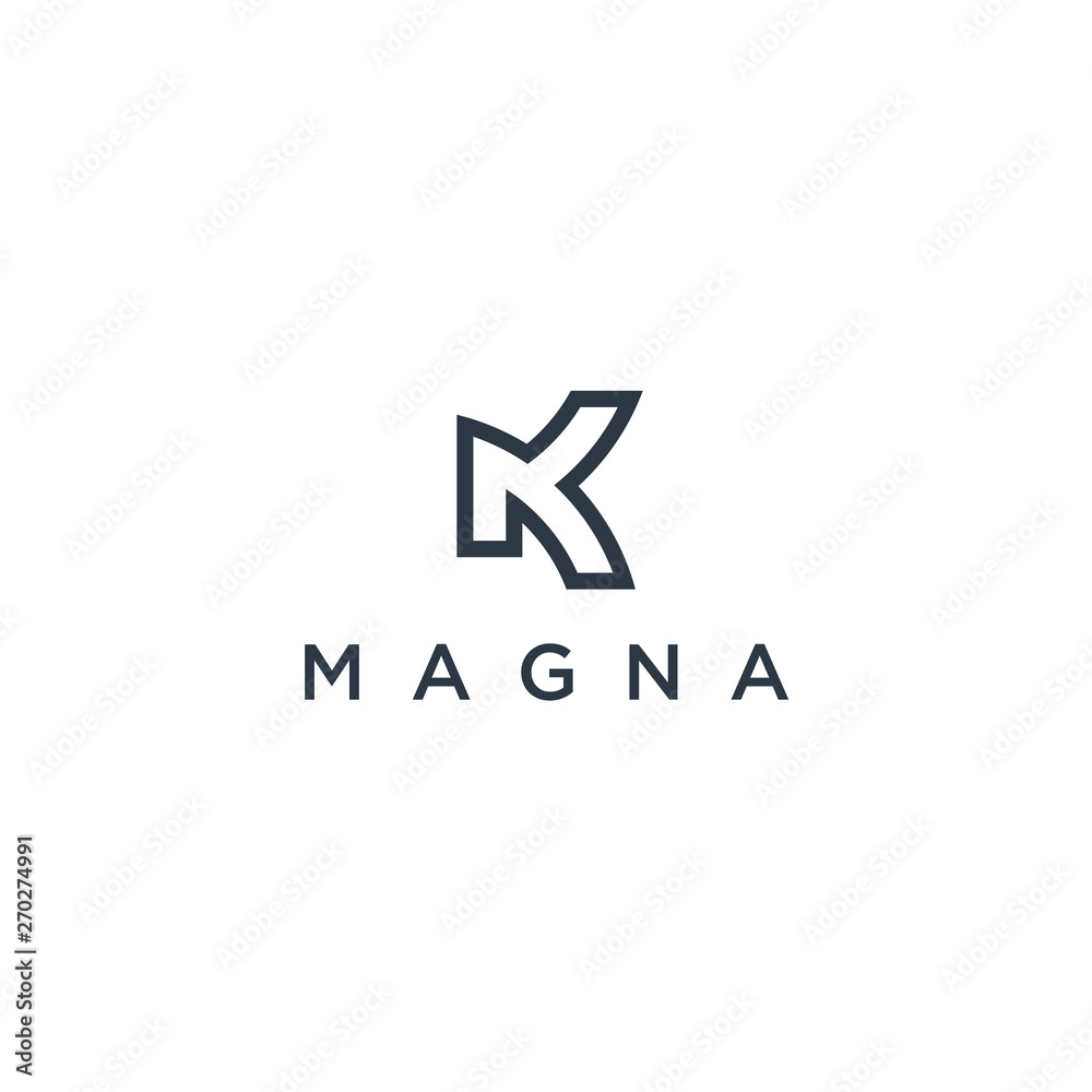 Poster logo initial design vector template