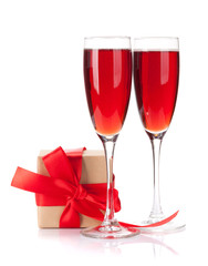 Champagne and gift box