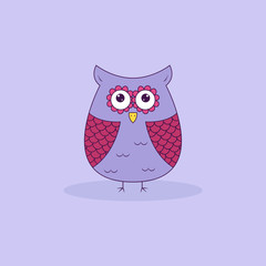 Cute Vector Collection of Bright Owls eps