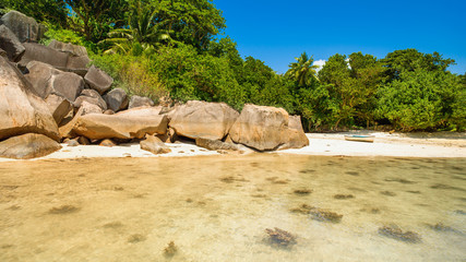 Beautiful tropical landscape of a rocky beach, Seychelles