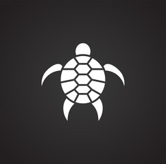 Sea turtle icon on background for graphic and web design. Simple illustration. Internet concept symbol for website button or mobile app.