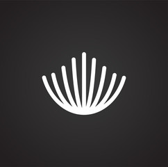 Coral icon on background for graphic and web design. Simple illustration. Internet concept symbol for website button or mobile app.