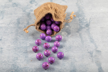 Almond candies.Colorful candies background top view, almond sweets. Sugar Feast, (Feast of Ramadan) Ramadan concepts.