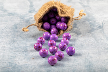 Almond candies.Colorful candies background top view, almond sweets. Sugar Feast, (Feast of Ramadan) Ramadan concepts.