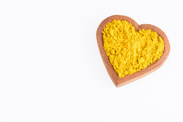 Organic curry powder - Text space.