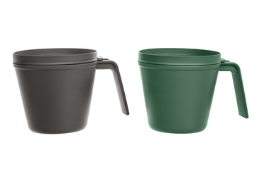 plastic mug isolate on white background