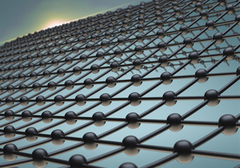 3D model graphene. 3d render molecule.