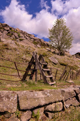 Crossing a stile in Peak District