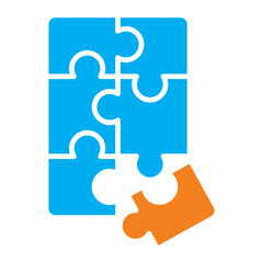 Puzzle icon on background for graphic and web design. Simple vector sign. Internet concept symbol for website button or mobile app.