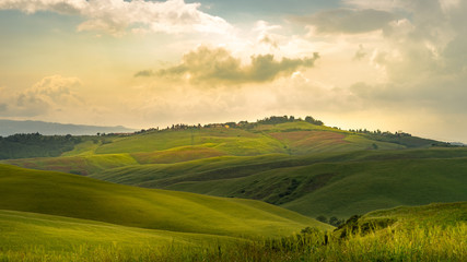 Naklejka na ściany i meble Tuscany landscape rolling hills on a sunny day
