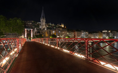 Naklejka premium Lyon - Passerelle Paul Couturier Saint Georges